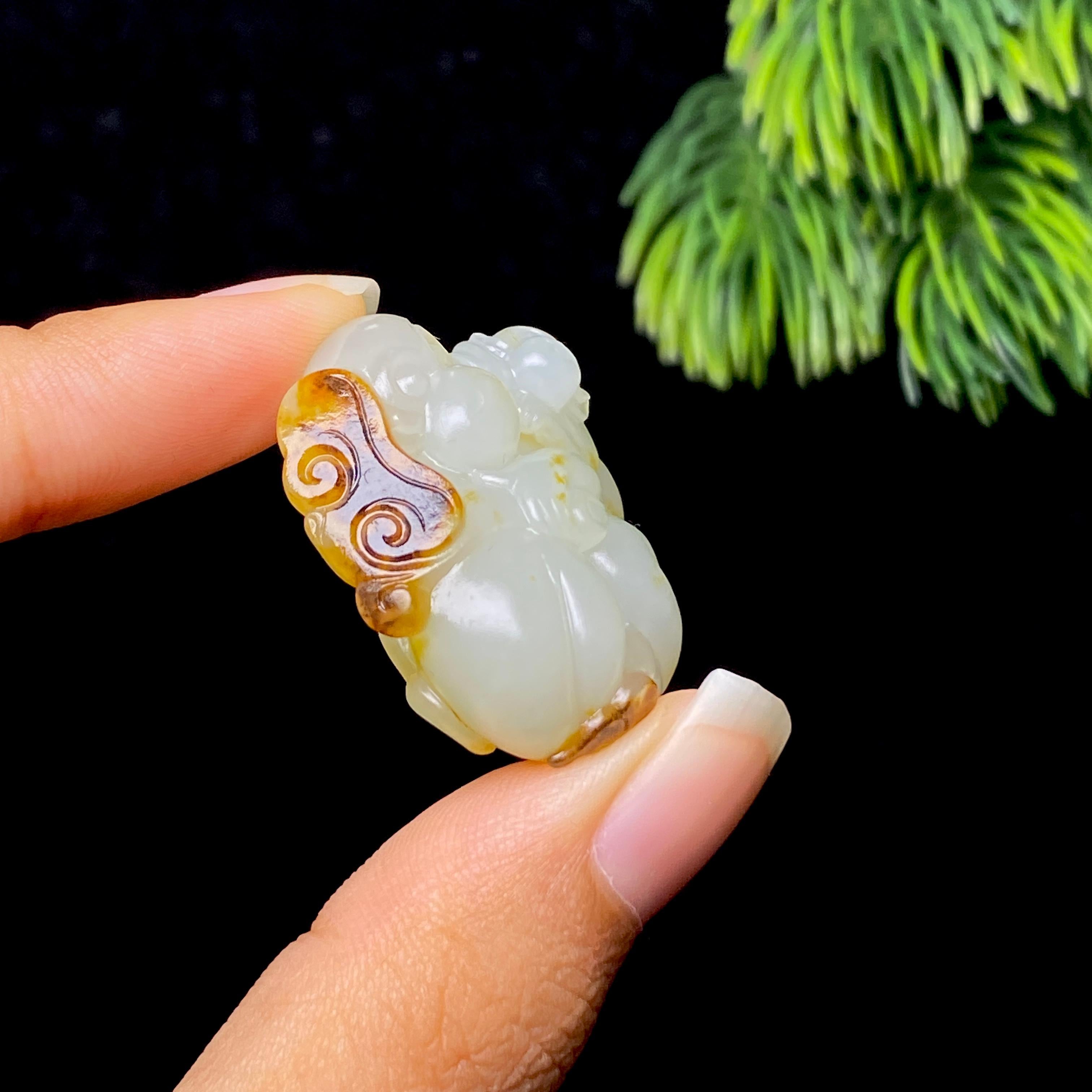 和田玉籽料如意猴（16.5g）