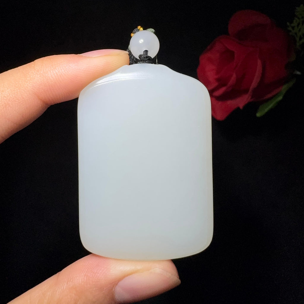 和田玉白玉平安无事牌（33.4g）