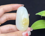 新疆和田玉且末糖羊脂玉观音佛吉祥如意（27.6g）