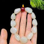 和田玉洒金皮白肉籽料手串（63.0g）