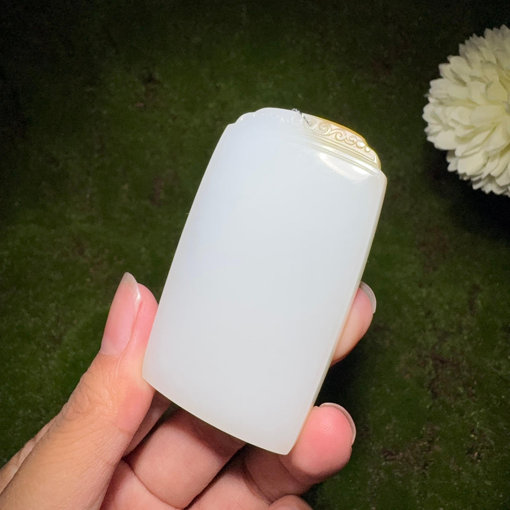 和田玉糖白平安无事牌（64.5g）