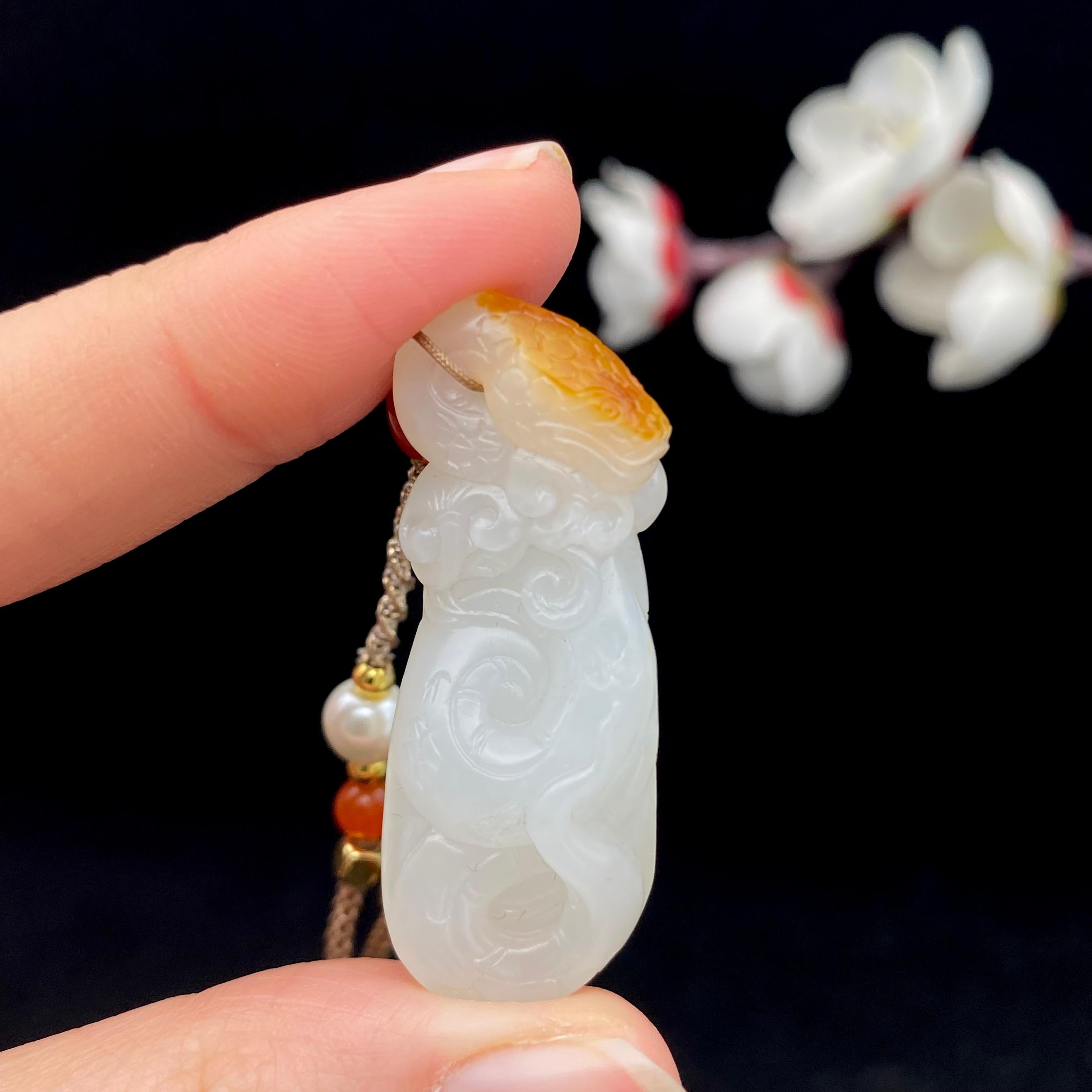 和田玉籽料【蛇】挂件（13.4g）