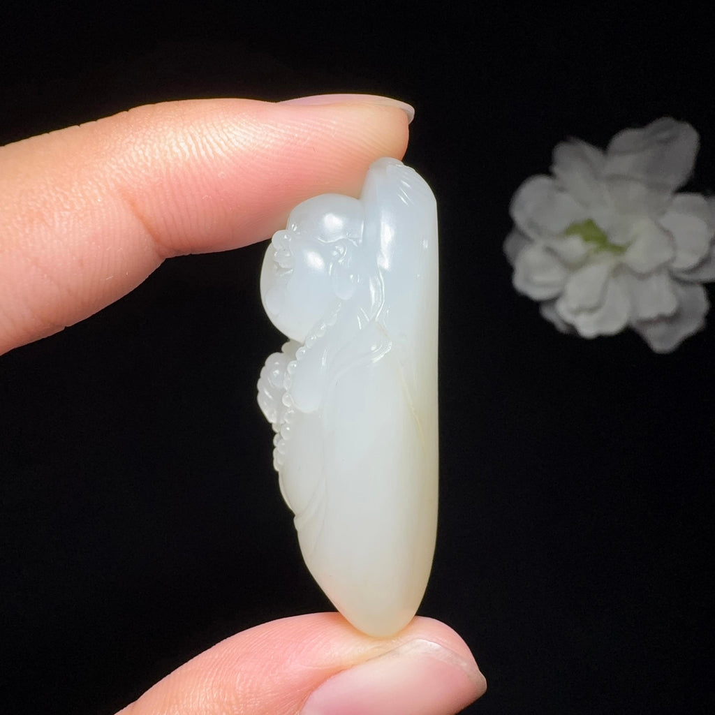 精品和田玉籽料佛公挂件（23.2g）
