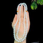 和田玉籽料圆珠项链（87.7g）