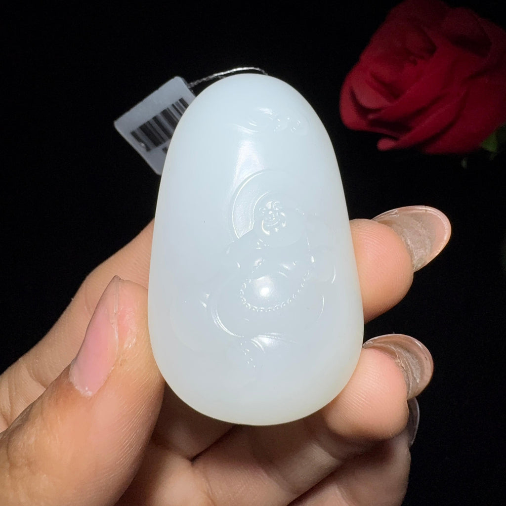 和田玉白玉挂件佛公（27.9g）