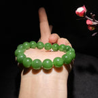 精品和田碧玉阳绿手串（44.0g）