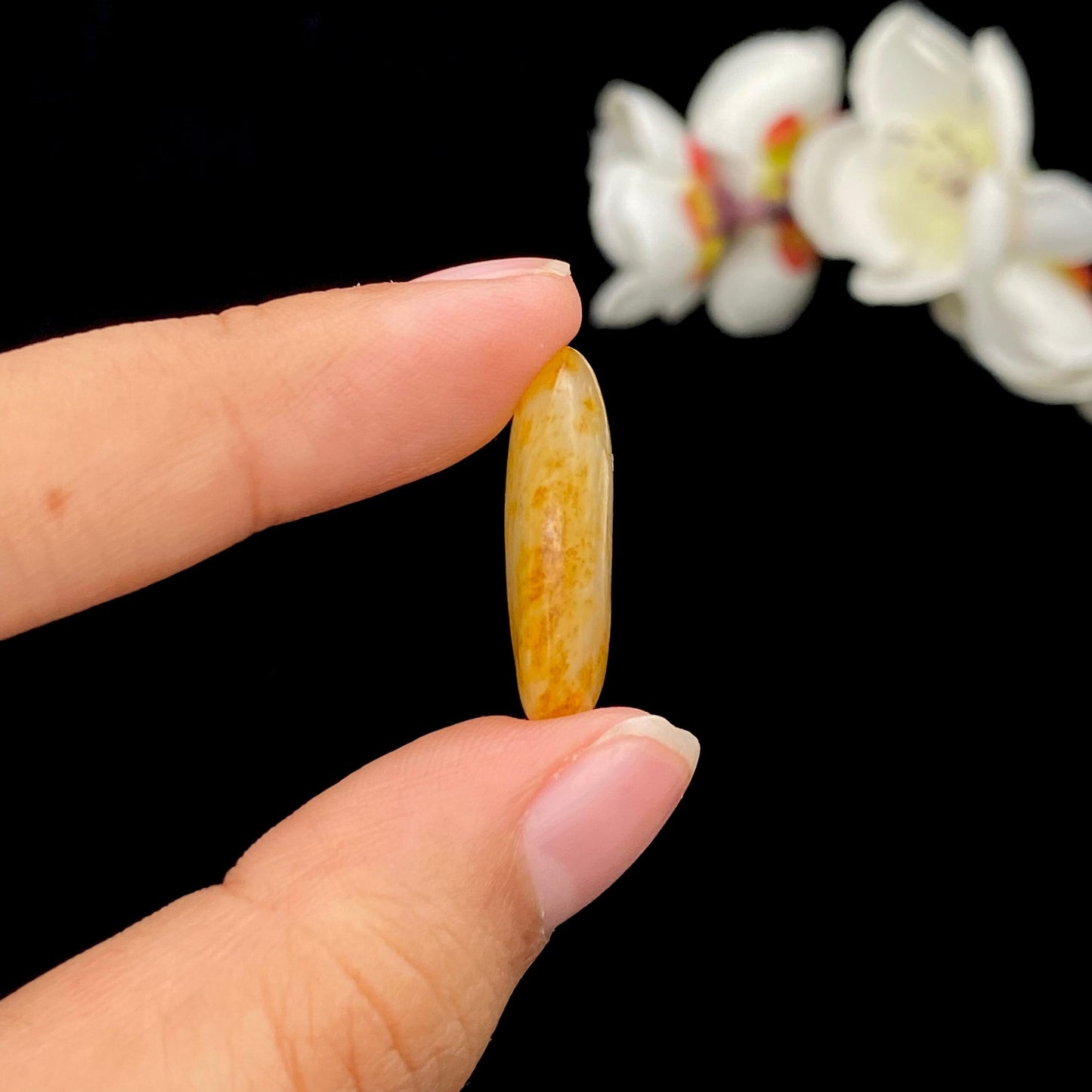 和田玉洒金皮籽料戒面籽（3.6g）