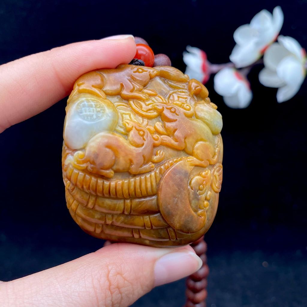 和田玉籽料【五鼠运财】（108.1g）