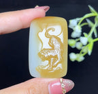 高品质和田玉糖白羊脂玉下山虎牌（39.9g）