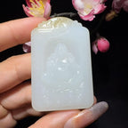 和田玉糖白观音佛牌子（38.6g）