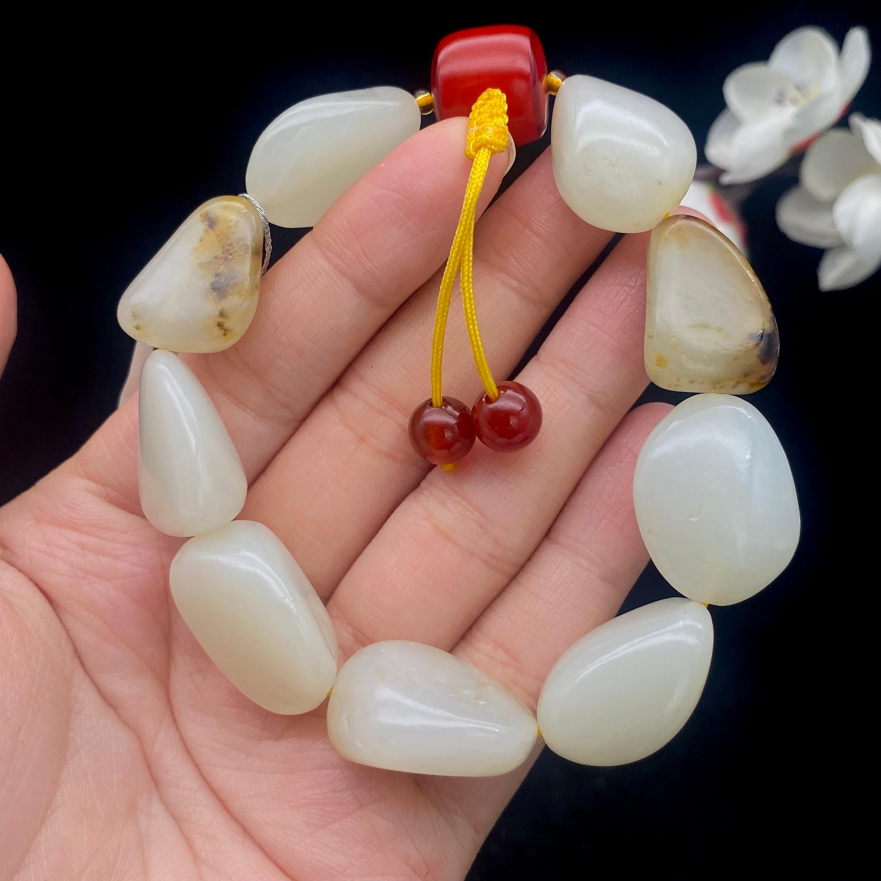 和田玉黄皮籽料【精品手串】（63.3g）