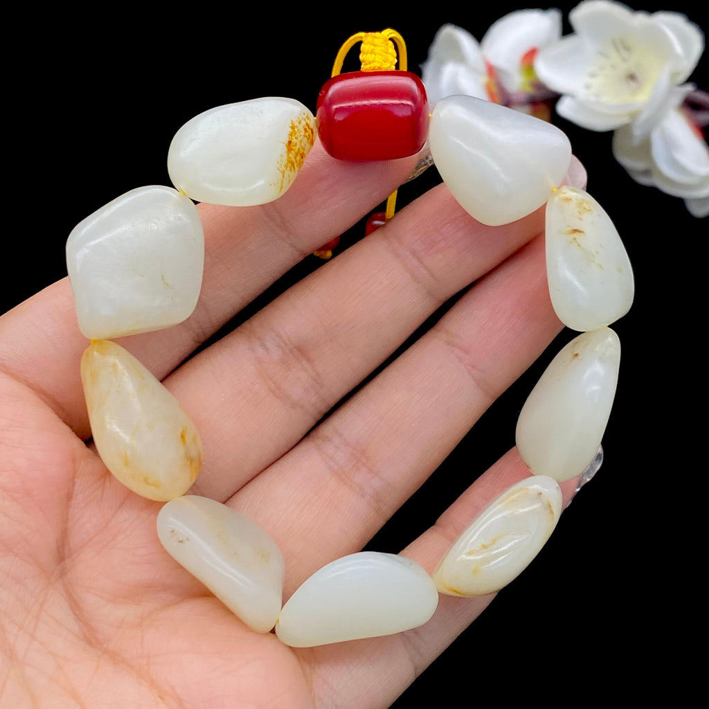 和田玉洒金皮【精品手串】（57.3g）