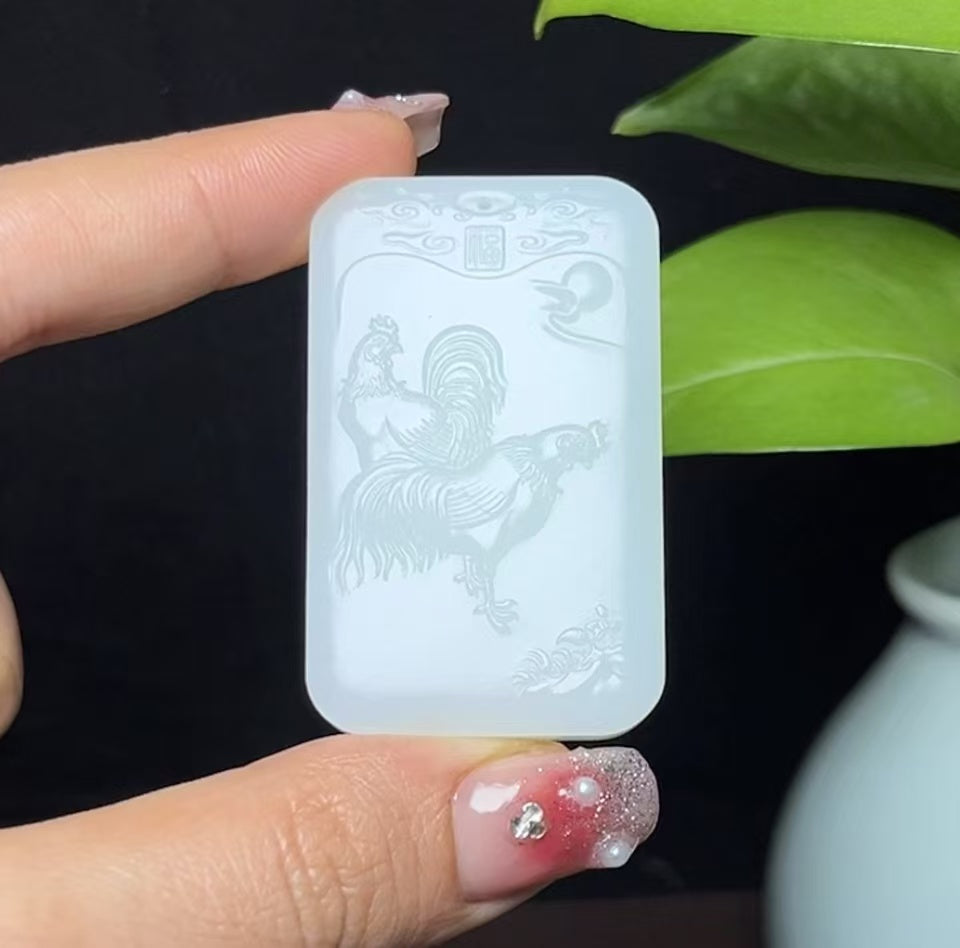 和田羊脂玉生肖鸡