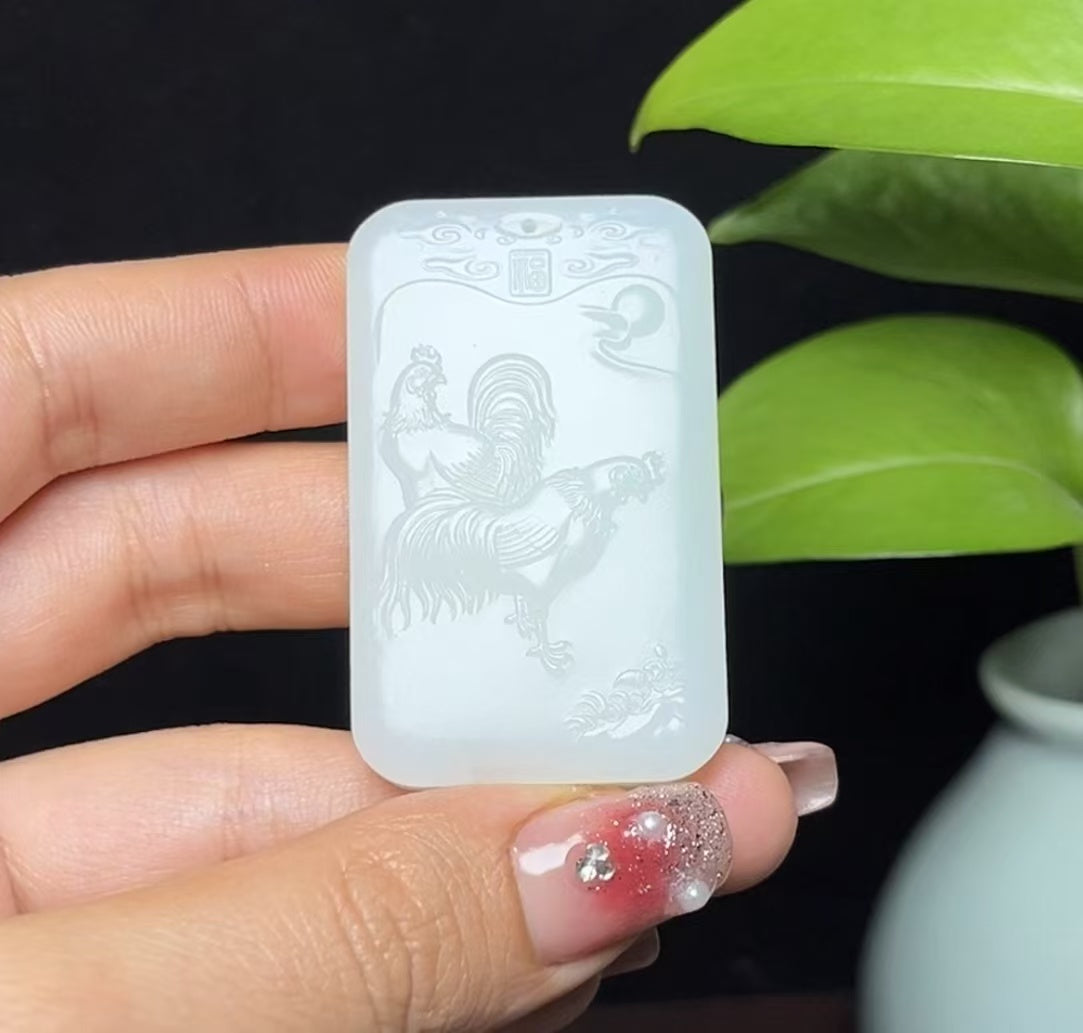 和田羊脂玉生肖鸡