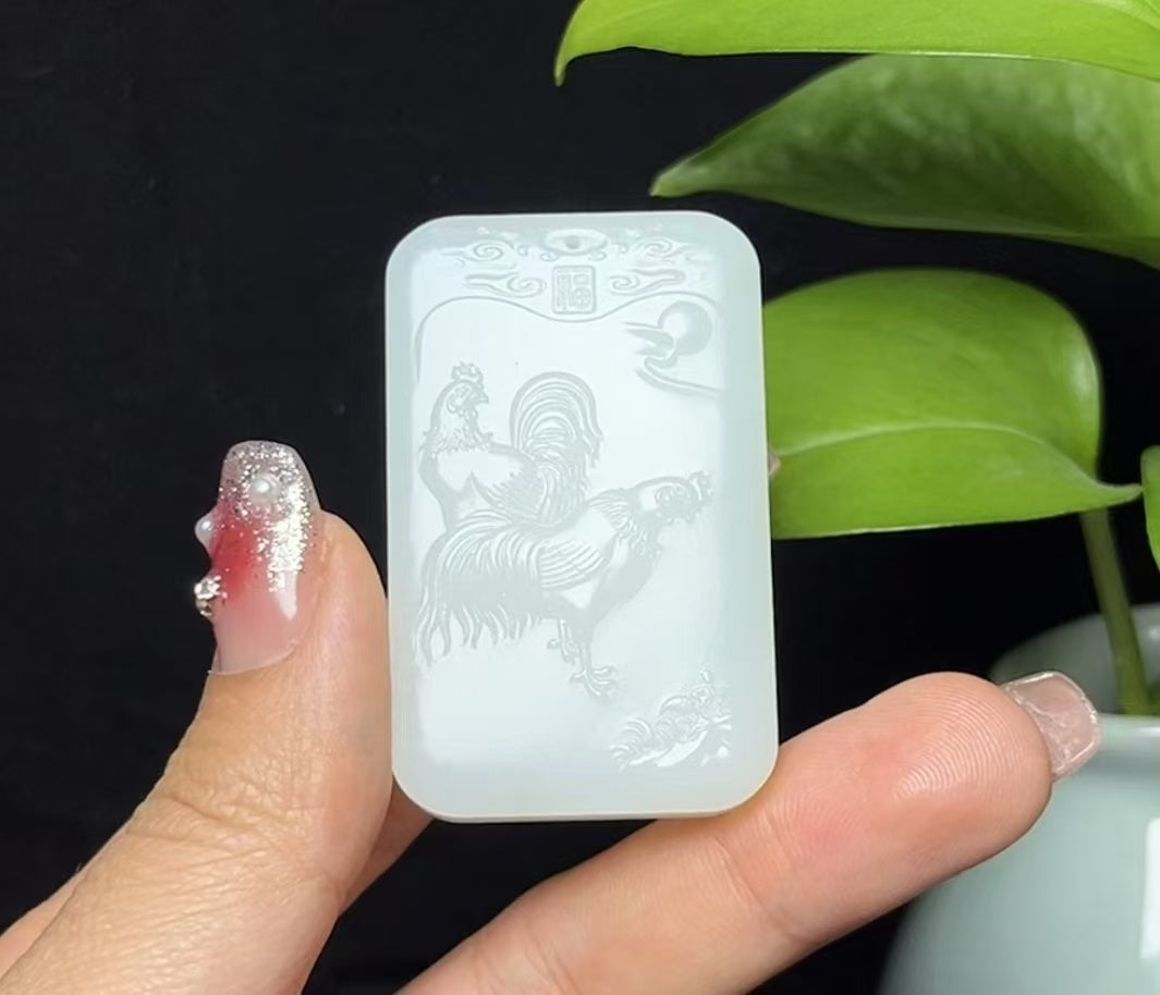 和田羊脂玉生肖鸡