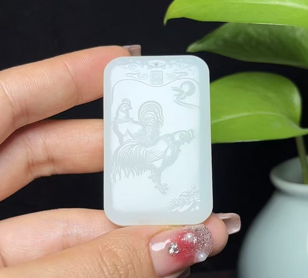 和田羊脂玉生肖鸡