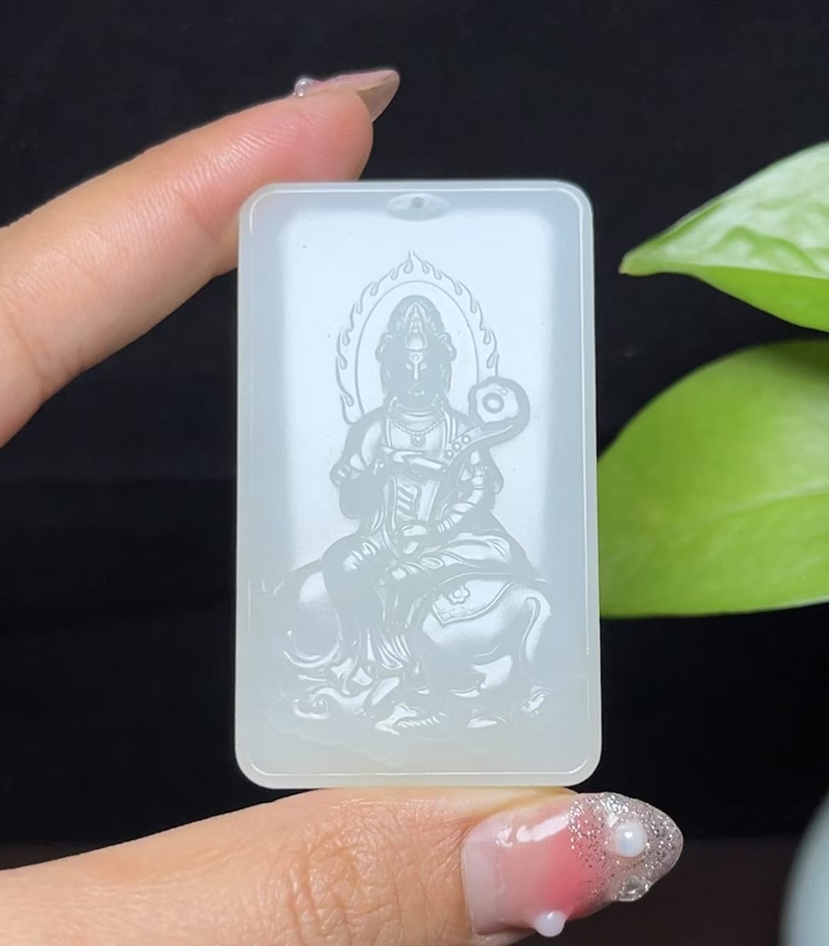 和田羊脂玉普贤菩萨