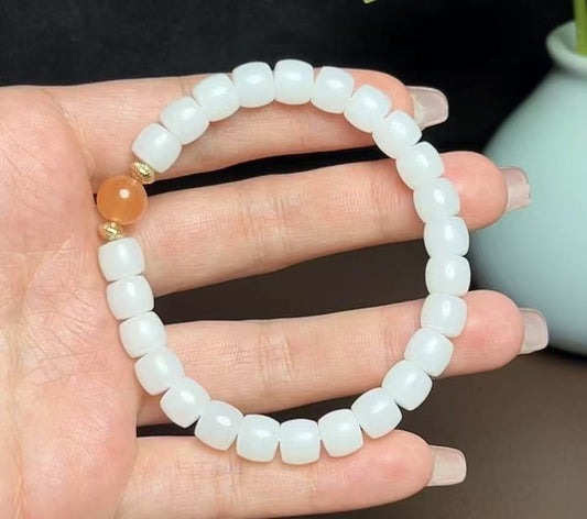 和田羊脂玉老型珠手串