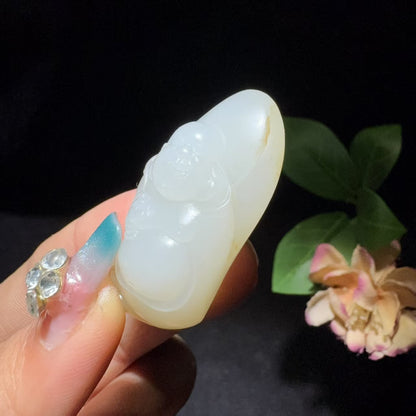 和田玉籽料挂件佛