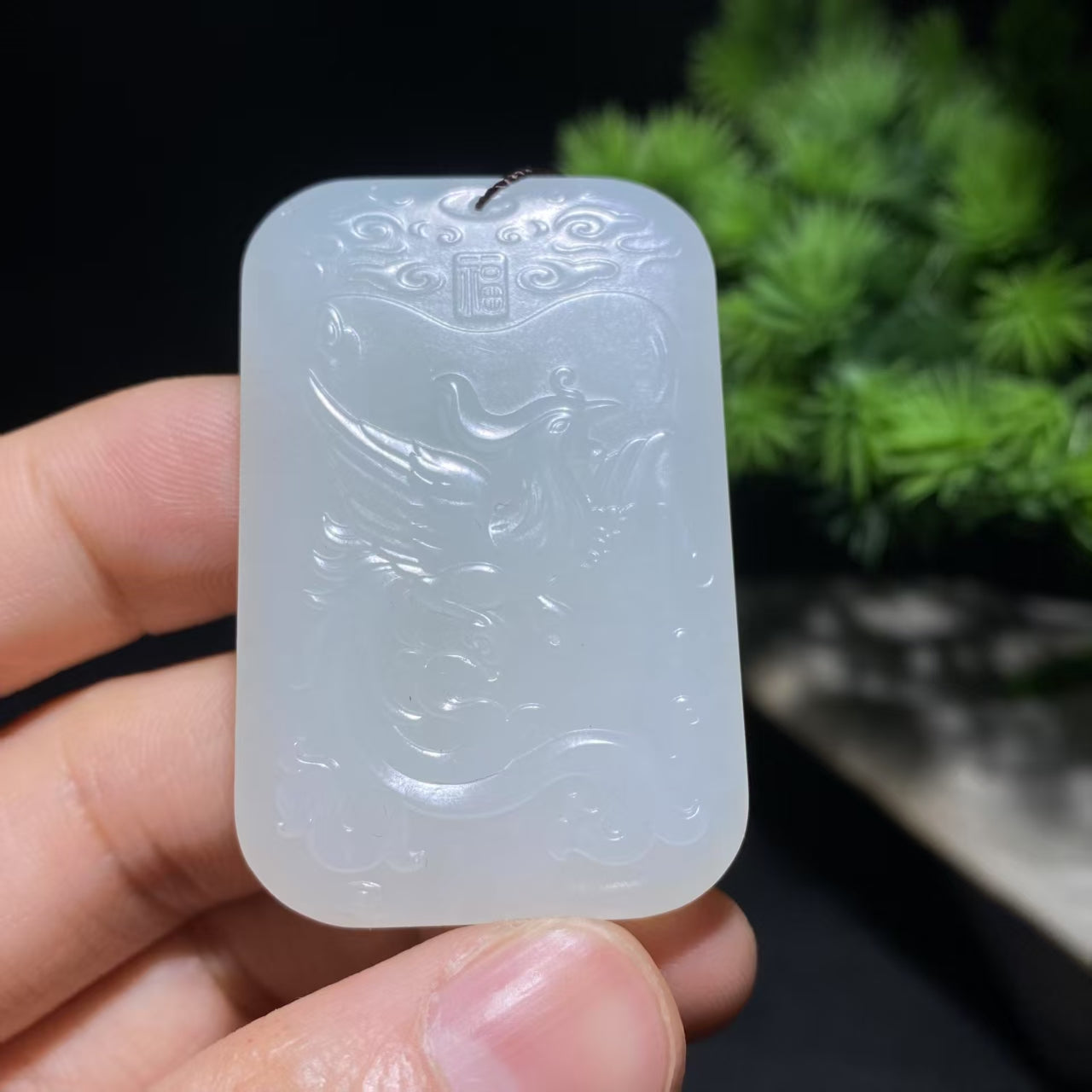 和田玉羊脂白玉凤牌