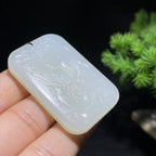 和田玉羊脂白玉凤牌