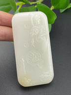 和田玉糖白观音挂件