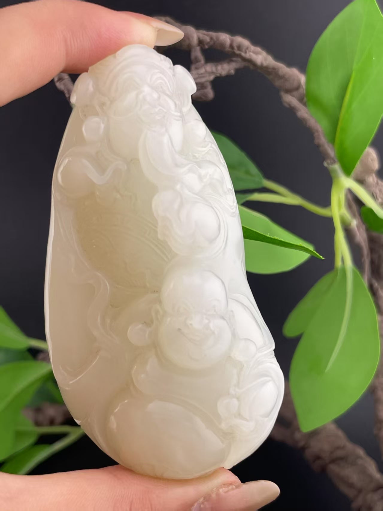 和田玉白玉财神弥勒佛