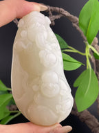 和田玉白玉财神弥勒佛