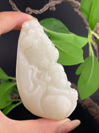 和田玉白玉财神弥勒佛