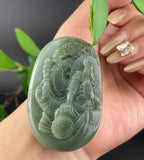 和田玉沙枣青钟馗挂件