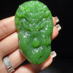 和田玉碧玉龙行天下挂件