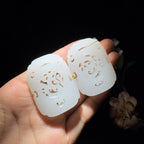 和田玉白玉仿古龙凤对牌