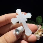 和田玉白玉挂件基督耶稣十字架