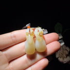 和田玉糖白挂件鹿