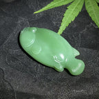 和田玉碧玉粉绿鱼吊坠精品