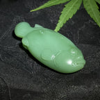和田玉碧玉粉绿鱼吊坠精品