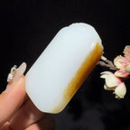 和田玉糖白平安牌