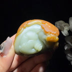 和田玉籽料貔貅手把件