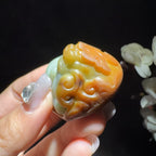 和田玉籽料貔貅手把件