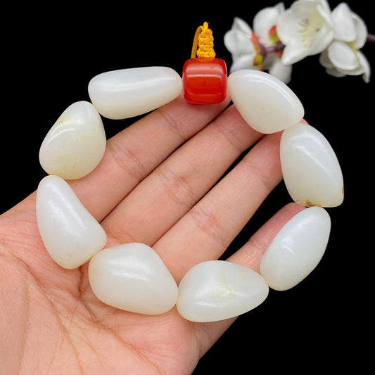 和田玉- 天然白玉精品手串