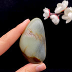 和田玉-聚红皮青花底籽料手把件