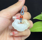新疆和田玉且末糖羊脂玉如意平安锁