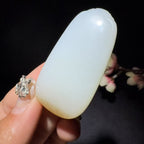 和田玉糖白平安牌