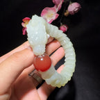 和田玉清水龙骨手串