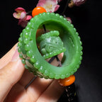和田玉碧玉车挂手把件