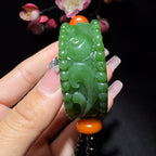 和田玉碧玉车挂手把件