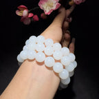 和田玉白玉圆珠手串