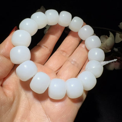 和田玉白玉老型珠手串