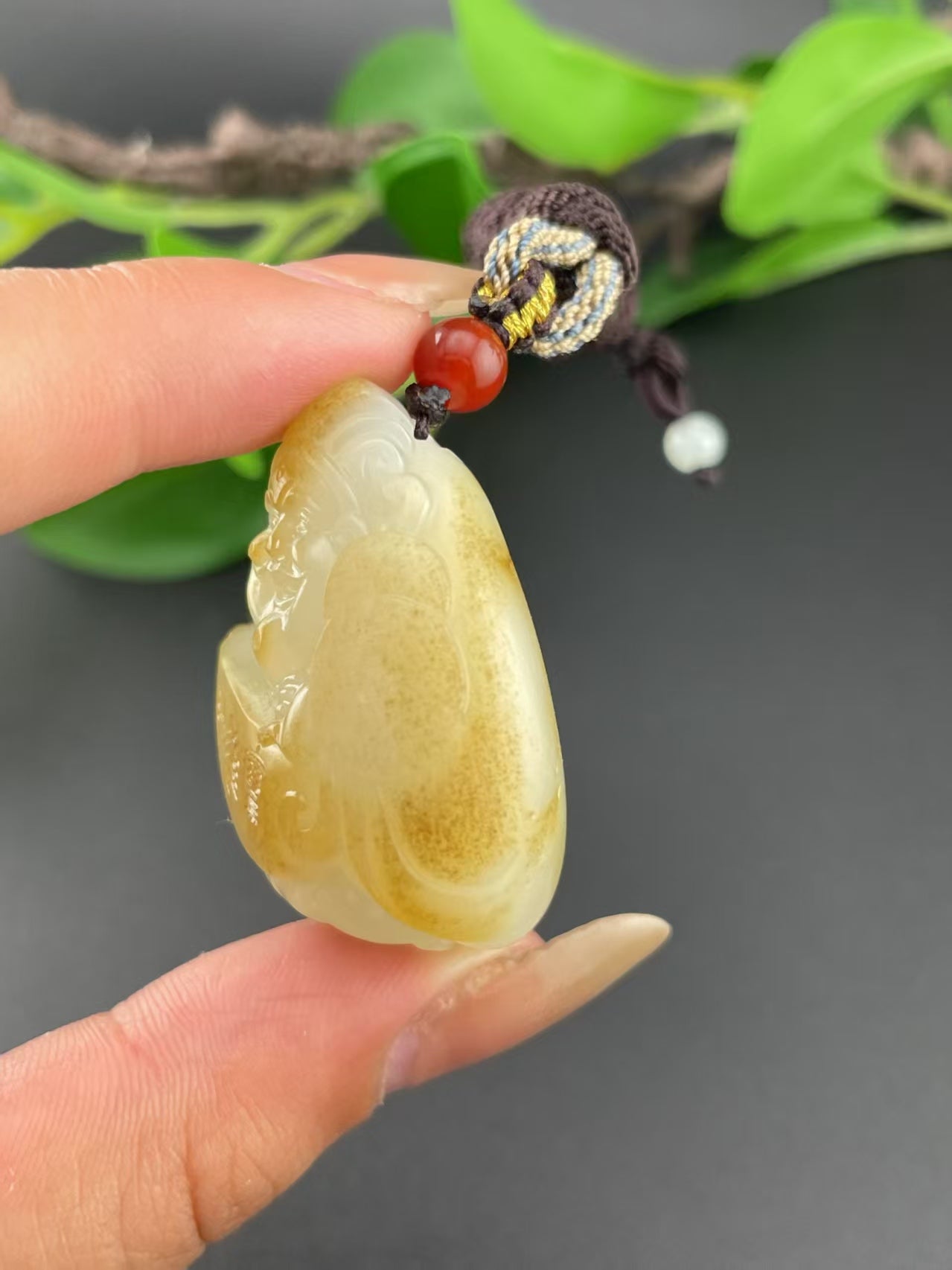 和田玉白玉财神挂件