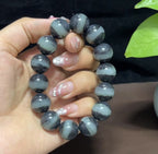 和田玉籽料青花一线天圆珠手串